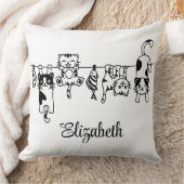 Cute Hanging Kittens Custom Name クッション (ブランケット)