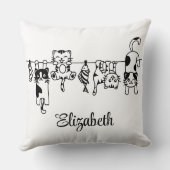 Cute Hanging Kittens Custom Name クッション (裏面)