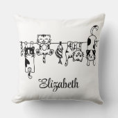 Cute Hanging Kittens Custom Name クッション (正面)