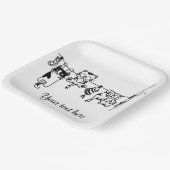 Cute Hanging Kittens Custom Text/Name ペーパープレート (傾斜あり)