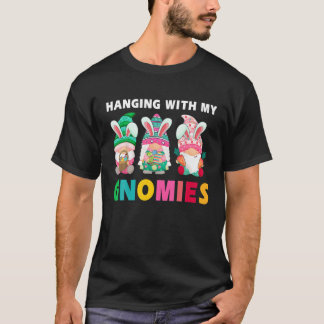 Cute Hanging With My Gnomies Bunny Gnome Hunting E Tシャツ