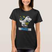 Cute Hanukkah Rex Dinosaur Menorasaurus Chanukah B Tシャツ (正面)