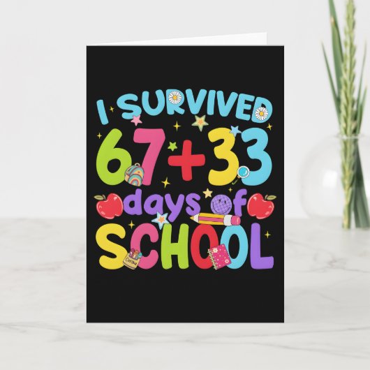 Cute happy 100 days of school first day of school カード (正面)