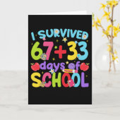 Cute happy 100 days of school first day of school カード (黄色い花)