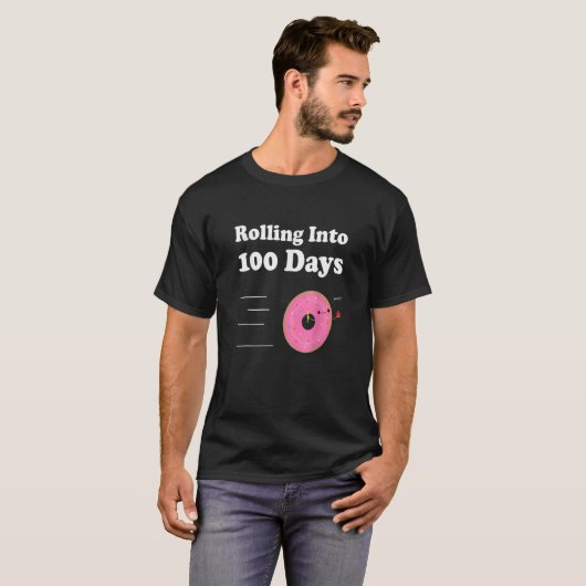 Cute Happy 100th Day Of School Rolling Strawberry  Tシャツ (正面フル)