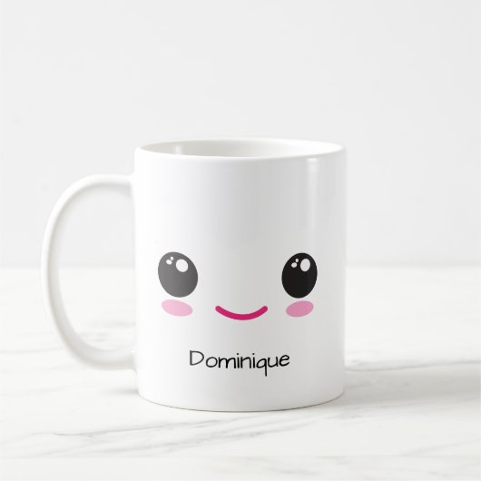 Cute Happy and Sassy Kawaii Face  Customizable Mug コーヒーマグカップ (左)
