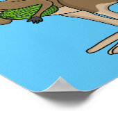 Cute happy Australian kangaroo illustration ポスター (角)