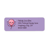 Cute Happy Balloon Return Labels ラベル (正面)