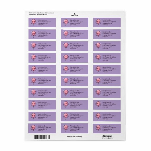 Cute Happy Balloon Return Labels ラベル (フルシート)