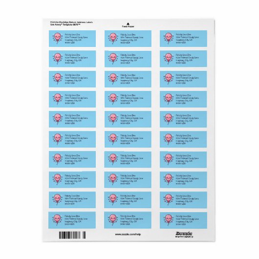 Cute Happy Balloon Return Labels ラベル (フルシート)