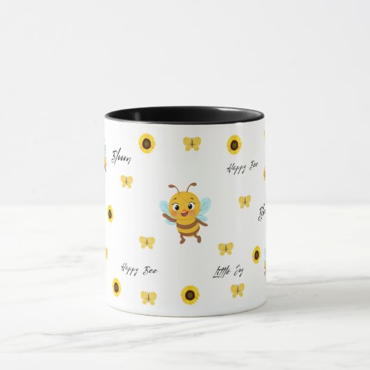 Cute Happy Bee Kids Mug マグカップ (中央)