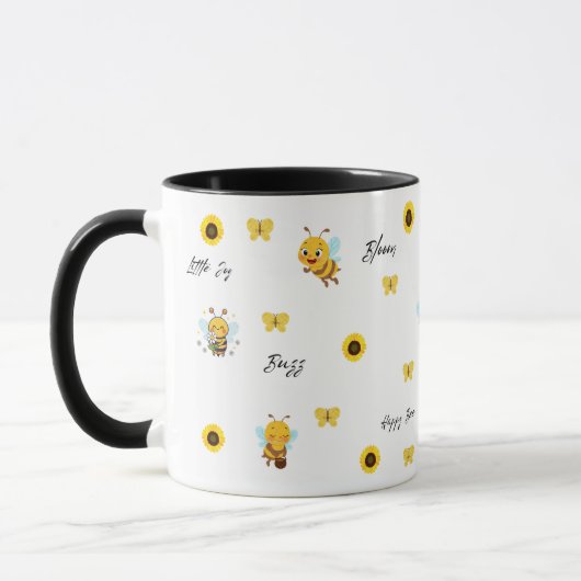 Cute Happy Bee Kids Mug マグカップ (左)