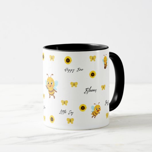 Cute Happy Bee Kids Mug マグカップ (正面右)