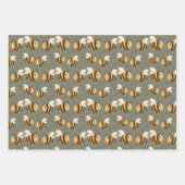 Cute Happy Bees ラッピングペーパーシート (正面2)