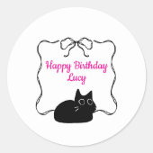Cute Happy Birthday ラウンドシール (正面)