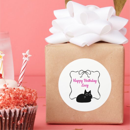 Cute Happy Birthday ラウンドシール (パーティー)