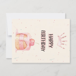 Cute Happy Birthday Card ポストカード