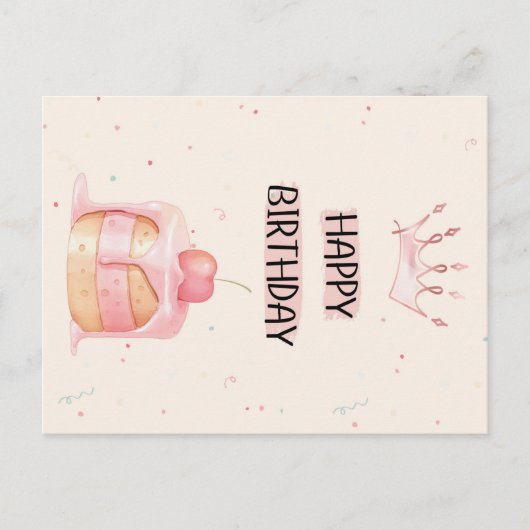 Cute Happy Birthday Card ポストカード (正面)