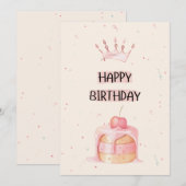 Cute Happy Birthday Card 招待状 (正面/裏面)