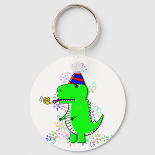 Cute Happy Birthday Dinosaur Confetti キーホルダー