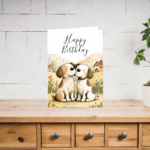 Cute Happy Birthday Dog Card