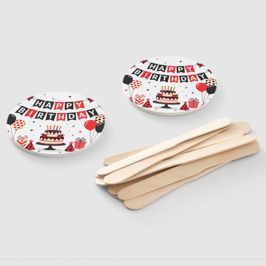 Cute Happy Birthday ladybug theme ハンドファン (組立なし)