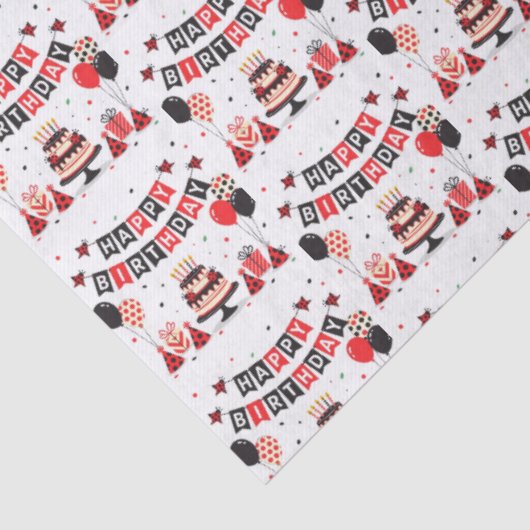 Cute Happy Birthday ladybug theme 薄葉紙 (詳細)