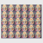 Cute Happy Birthday masquerade theme ラッピングペーパー (フラット)