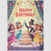 Cute Happy Birthday masquerade theme 薄葉紙 (正面)