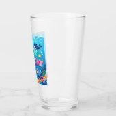 Cute Happy Birthday nautical dolphin タンブラーグラス (左)