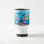 Cute Happy Birthday nautical dolphin トラベルマグ (中央)