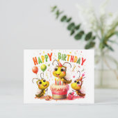 Cute happy birthday postcards ポストカード (スタンド正面)