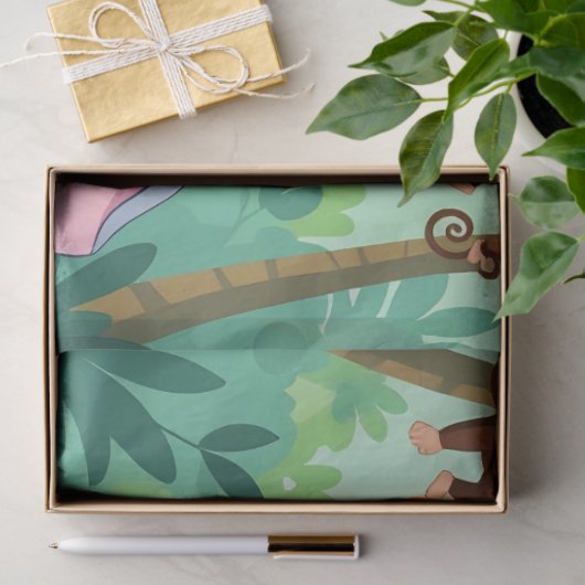 Cute Happy Birthday safari theme 薄葉紙 (ギフト)