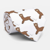 Cute happy brown alpaca cartoon ネクタイ (ロール)