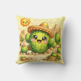 Cute Happy Cactus Kawaii Cushion Pillow クッション