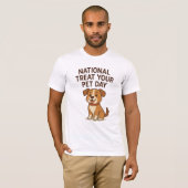 Cute Happy Dog Tee | National Treat Your Pet Day  Tシャツ (正面フル)