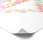 Cute Happy Easter Bunny & Chick Heart  ポスター (角)