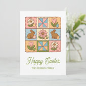 Cute Happy Easter Bunny Quilt Pattern  カード (スタンド正面)