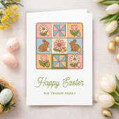 Cute Happy Easter Bunny Quilt Pattern  カード