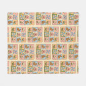 Cute Happy Easter Bunny Quilt Pattern フリースブランケット (正面(横))