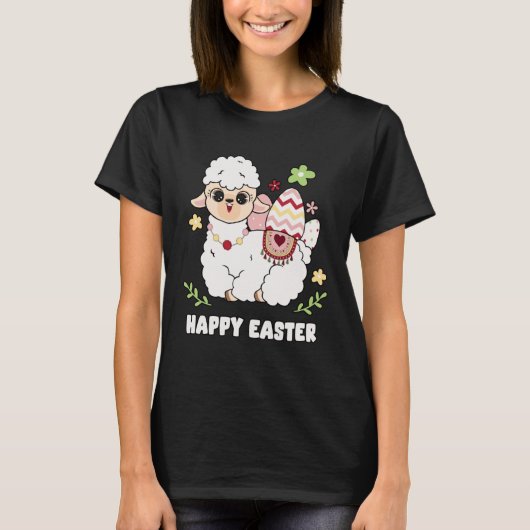 Cute Happy Easter Day Egg Hunt Boys Girls Kids She Tシャツ (正面)