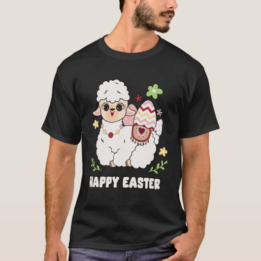 Cute Happy Easter Day Egg Hunt Boys Girls Kids She Tシャツ (正面)