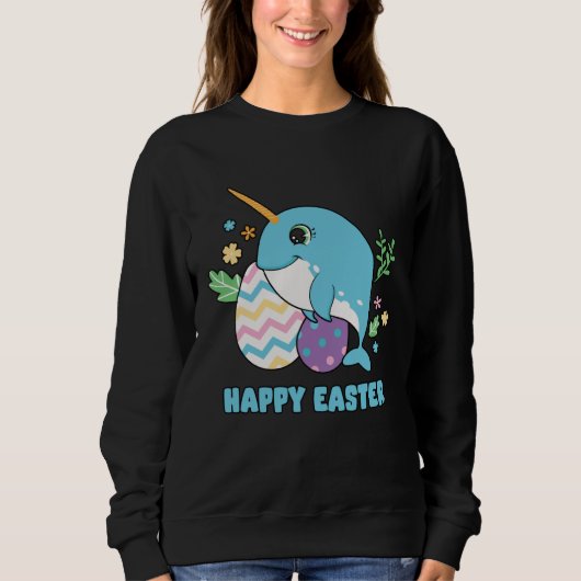 Cute Happy Easter Day Egg Hunter Boys Girls Kids O スウェットシャツ (正面)