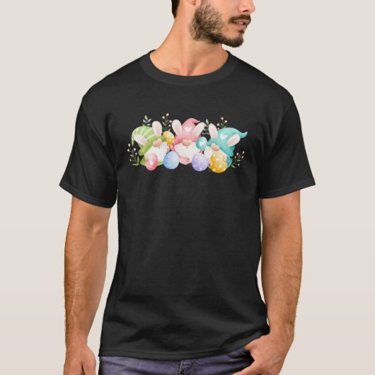Cute Happy Easter Easter Gnomes  Easter Squad Tシャツ (正面)