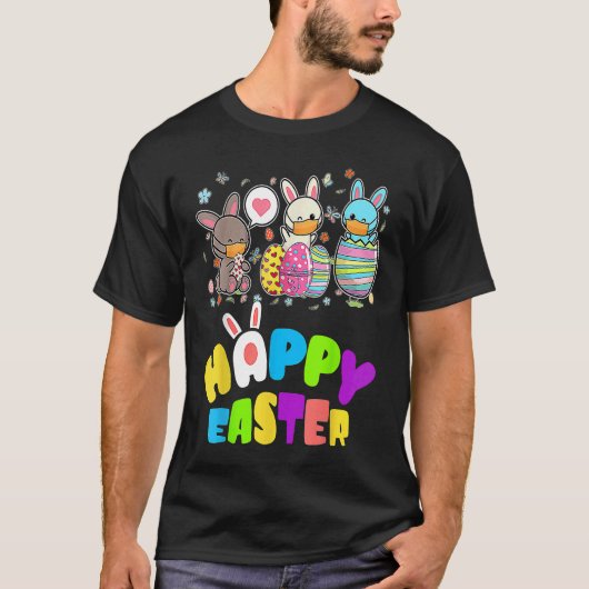 Cute   Happy Easter Eggs Quarantine Bunnies Tシャツ (正面)