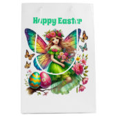Cute Happy Easter fairy  ミディアムペーパーバッグ (正面)