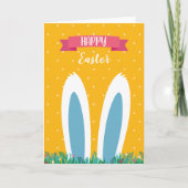 Cute Happy Easter Greeting Card with Bunny  カード (正面)