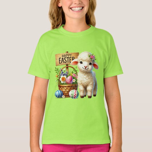 Cute Happy Easter lamb Tシャツ (正面)