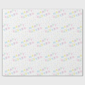 Cute Happy Easter Word Confetti Pattern ラッピングペーパー (フラット)