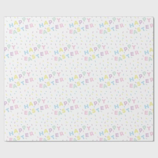 Cute Happy Easter Word Confetti Pattern ラッピングペーパー (フラット)